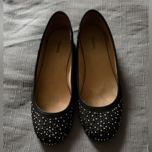 Style &Co  Black Rhinestone Embellished Flats
